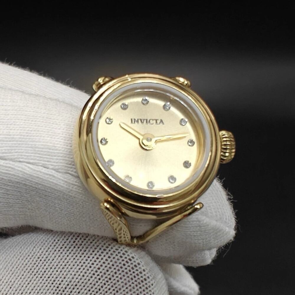 Invicta Angel Women's Ring Watch 17.5mm, GOLD (44483) $199 MSRP-BRAND NEW IN BOX